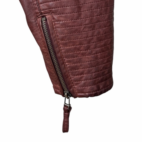 Maurices Faux Leather Moto Jacket Women’s Size 3 Brown Asymmetrical Zip Casual - Picture 11 of 14